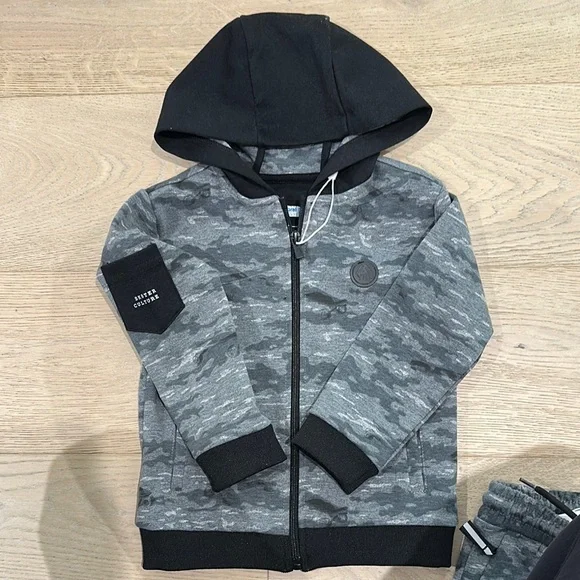 Mayoral set. Brand new . Gray Camouflage Hoodie and Joggers Set